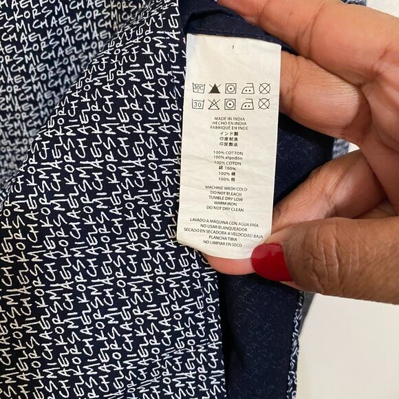 Michael Kors Men's Button Up Long Sleeve Size L Classic Fit Cotton Print - Picture 10 of 11